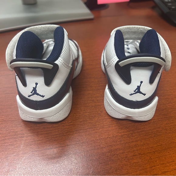 Jordan 6 Rings Toddler White Armory Navy Blue Sneaker Size 7C - Picture 2 of 5